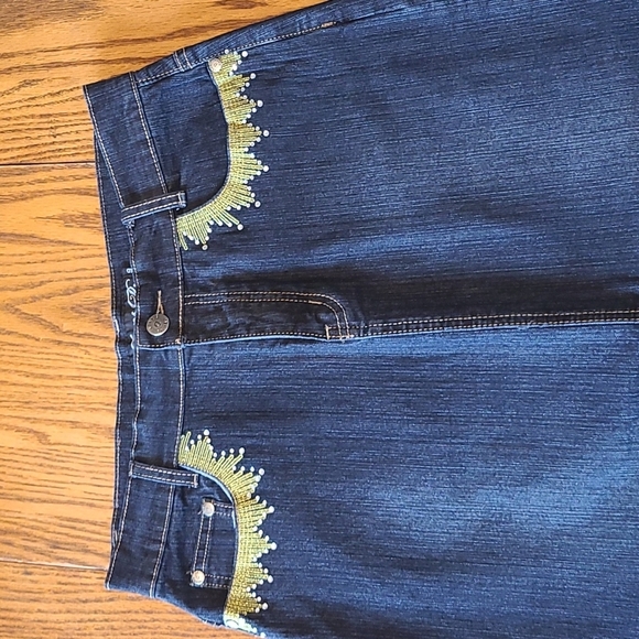 Jeans D Embellished Long Denim Skirt - Size 9 - Picture 2 of 10